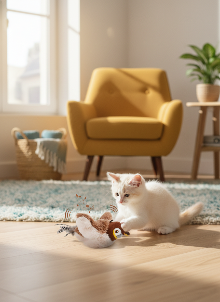 Interactive Chirping Bird Pet Toy™