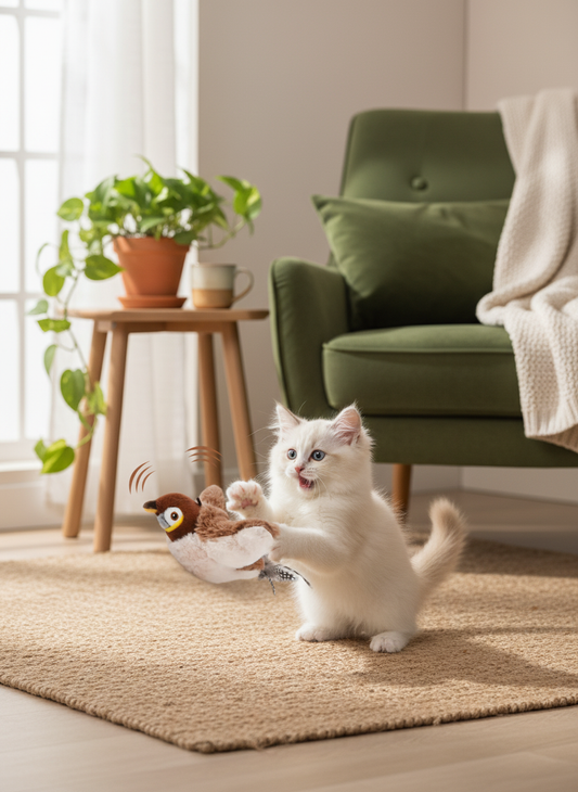 Interactive Chirping Bird Pet Toy™